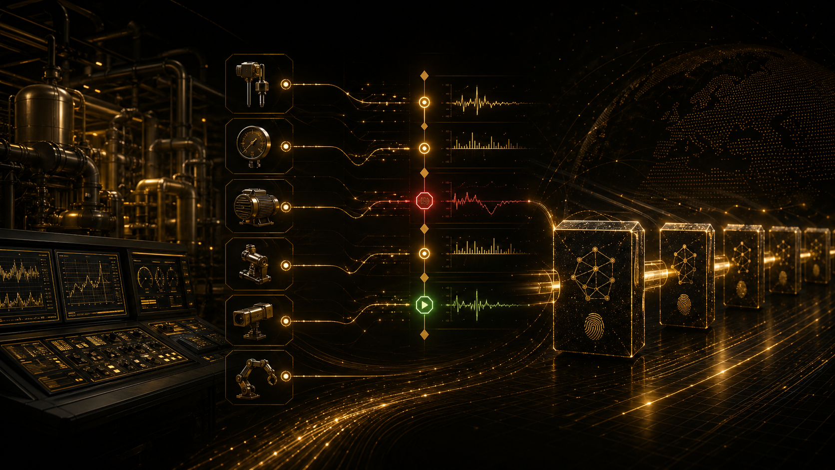 Machine events entering a chain block