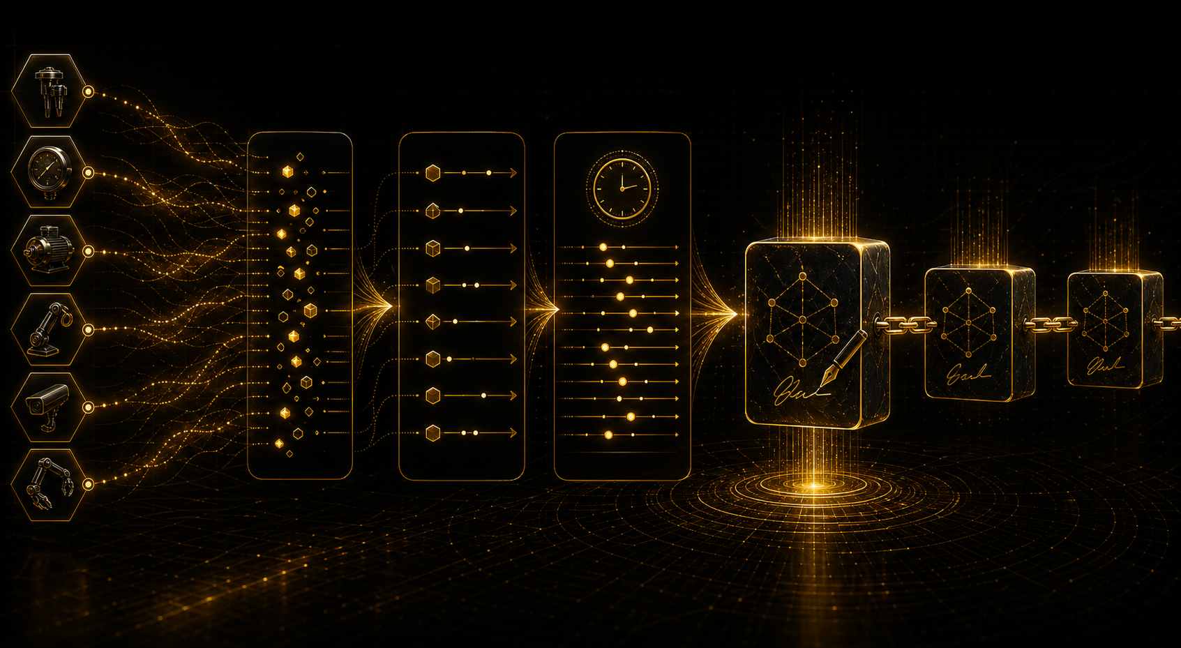 Flow from events to ordering to proof blocks